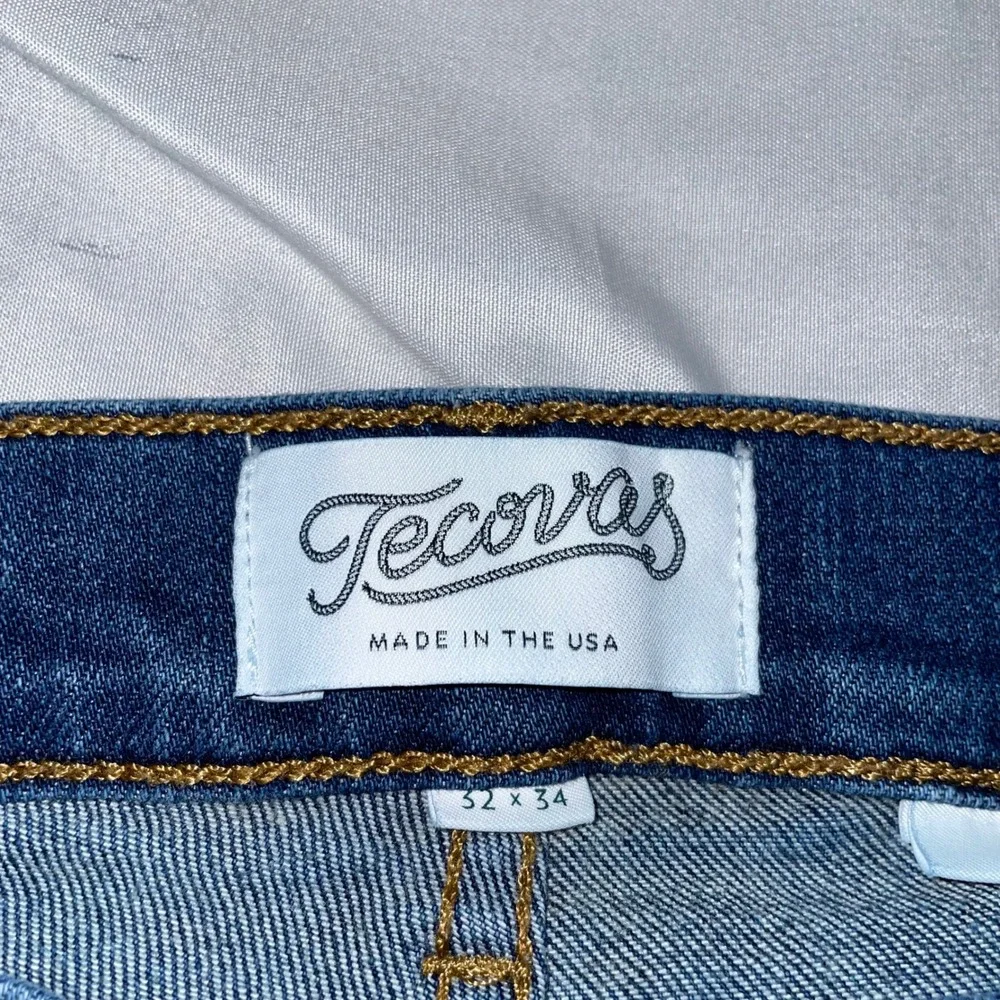 Tecovas Slim Jean Mens 32x34 Medium Blue Italian Denim Made in USA Western